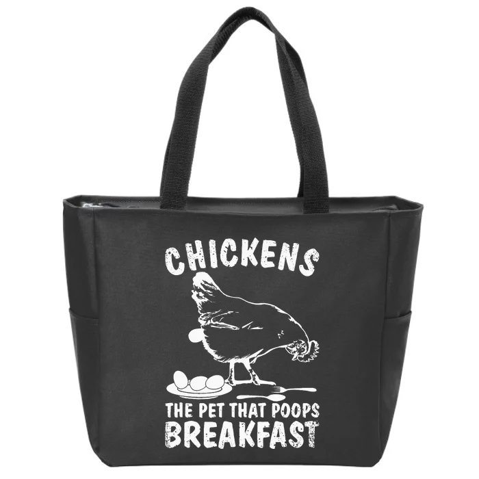 Funny Chickens Pet Poop Breakfast Backyard Farmer Zip Tote Bag