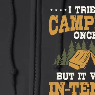 Funny Camping Pun Love Camp Humor InTents Camping Full Zip Hoodie