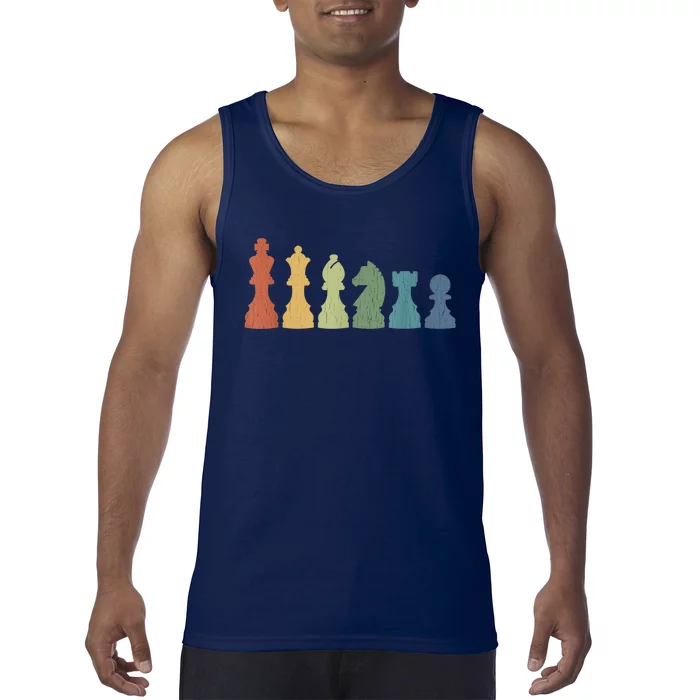 Funny Chess Pieces Board Gift Game Lover Player Themed Chess Gift 9 Tank Top