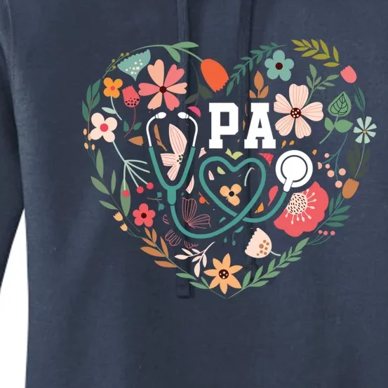 Floral Cute Pa Stethoscope Physician Assistant Appreciation Gift Women's Pullover Hoodie