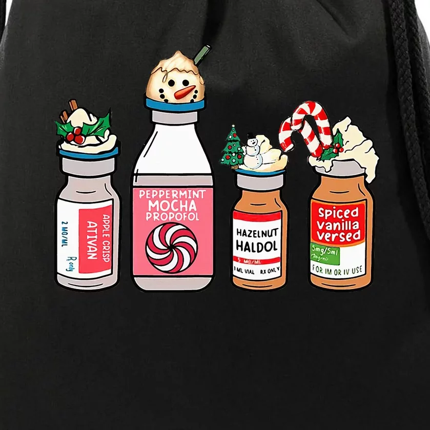 Funny Christmas Peppermint Propofol Nurse RN ICU CMA NICU Drawstring Bag