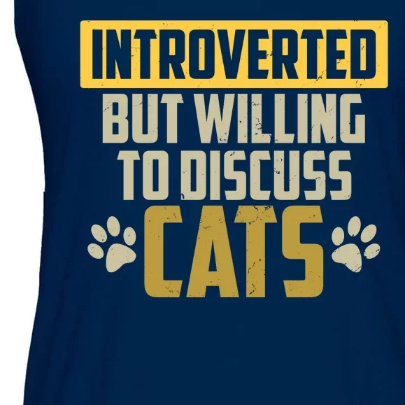 Funny Cat Paws Introverted But Willing To Discuss Cats Ladies Essential Flowy Tank