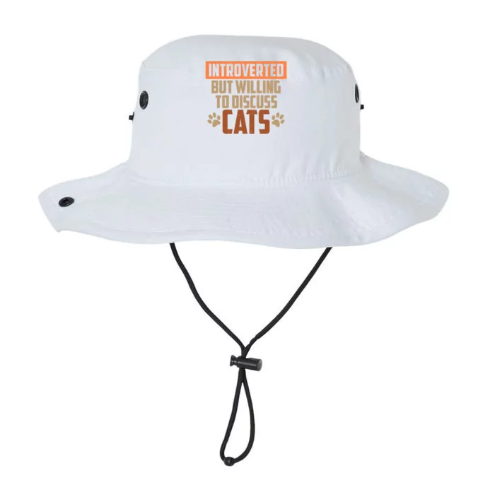 Funny Cat Paws Introverted But Willing To Discuss Cats Legacy Cool Fit Booney Bucket Hat