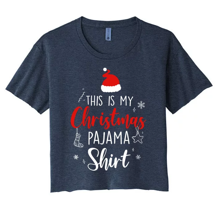 Funny Christmas Pj Pajama Pjs For Family Women's Crop Top Tee