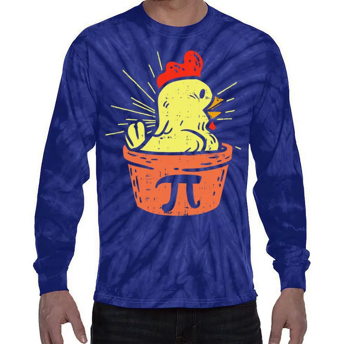 Funny Chicken Pot Pie Math Lover Teacher Gift Tie-Dye Long Sleeve Shirt