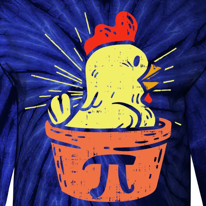 Funny Chicken Pot Pie Math Lover Teacher Gift Tie-Dye Long Sleeve Shirt