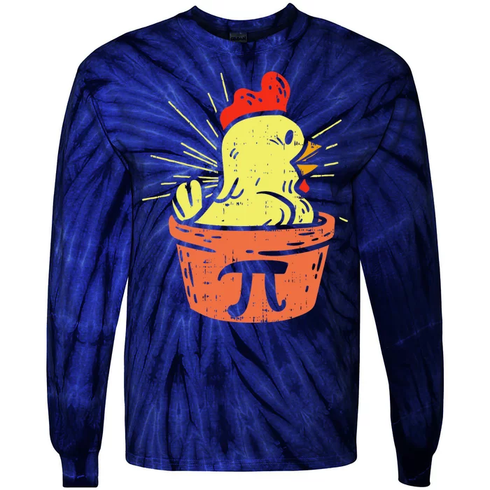 Funny Chicken Pot Pie Math Lover Teacher Gift Tie-Dye Long Sleeve Shirt