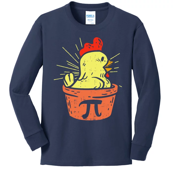 Funny Chicken Pot Pie Math Lover Teacher Gift Kids Long Sleeve Shirt