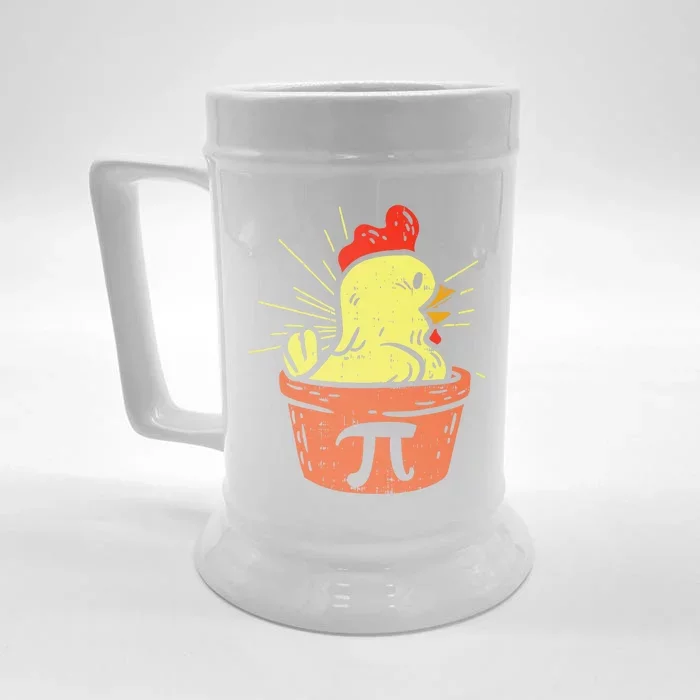 Funny Chicken Pot Pie Math Lover Teacher Gift Front & Back Beer Stein