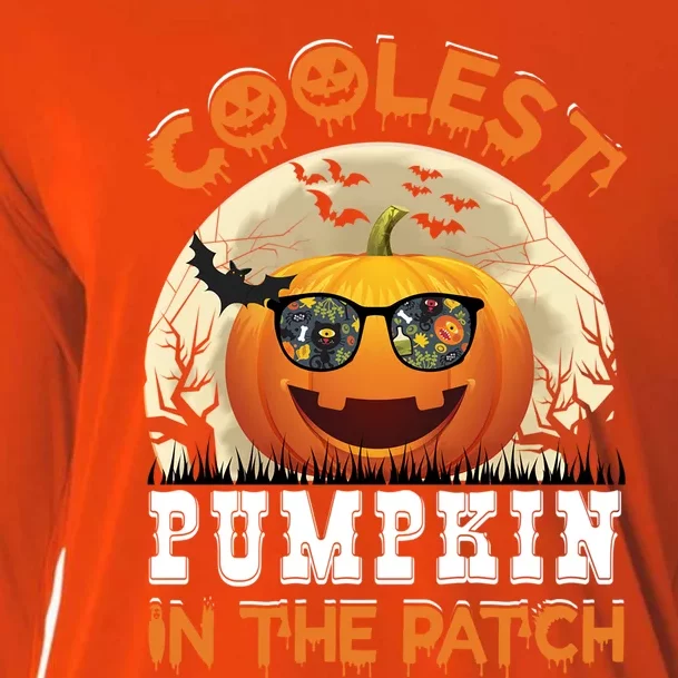 Funny Coolest Pumpkin In The Patch Halloween Graphic Gift Cooling Performance Long Sleeve Crew