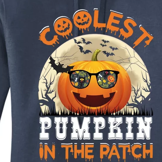 Funny Coolest Pumpkin In The Patch Halloween Graphic Gift Women's Pullover Hoodie