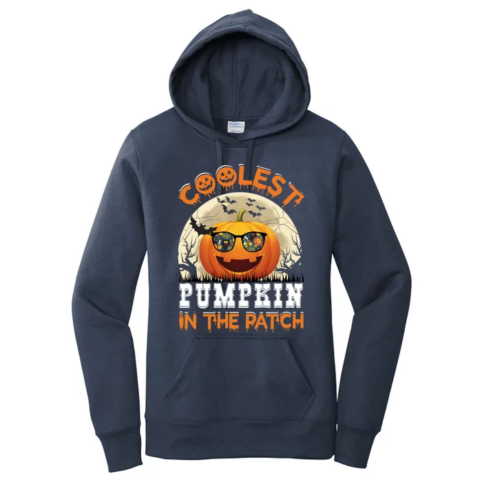 Funny Coolest Pumpkin In The Patch Halloween Graphic Gift Women's Pullover Hoodie