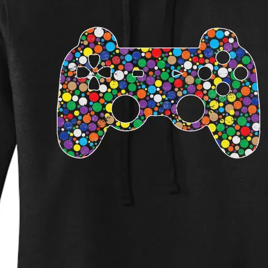 Funny Colourful Polka Dot Video Game International Dot Day Women's Pullover Hoodie