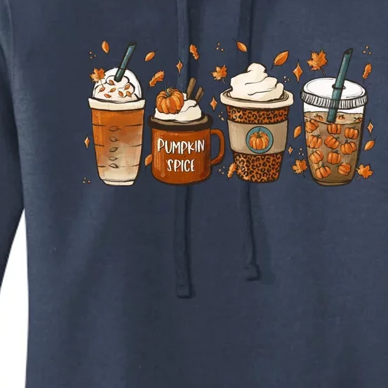 Fall Coffee Pumpkin Spice Junkie Latte Autumn Coffee Lovers Gift Women's Pullover Hoodie