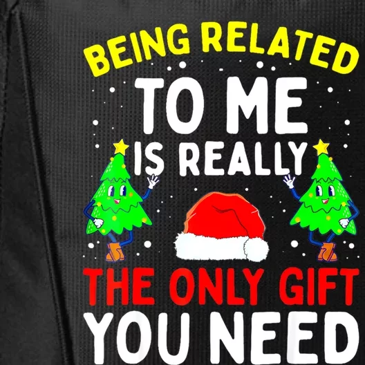 Funny Christmas Pajama Family Xmas S Being Related To Me Great Gift City Backpack