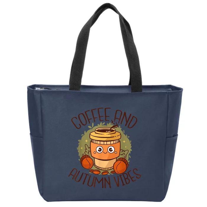 Fall Coffee Pumpkin Latte Coffee Autumn Vibes Spice Coffee Zip Tote Bag