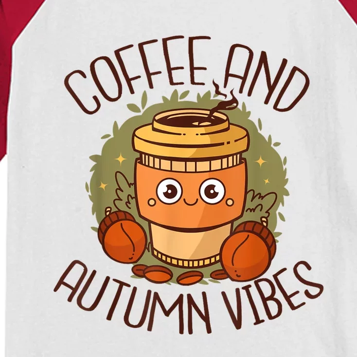 Fall Coffee Pumpkin Latte Coffee Autumn Vibes Spice Coffee Kids Colorblock Raglan Jersey