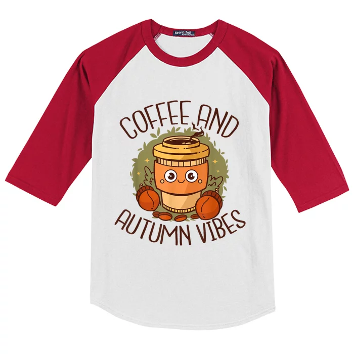 Fall Coffee Pumpkin Latte Coffee Autumn Vibes Spice Coffee Kids Colorblock Raglan Jersey