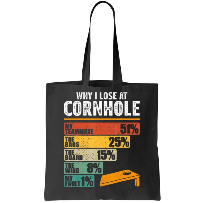 Funny Cornhole Player Why I Lose At Cornhole Tote Bag