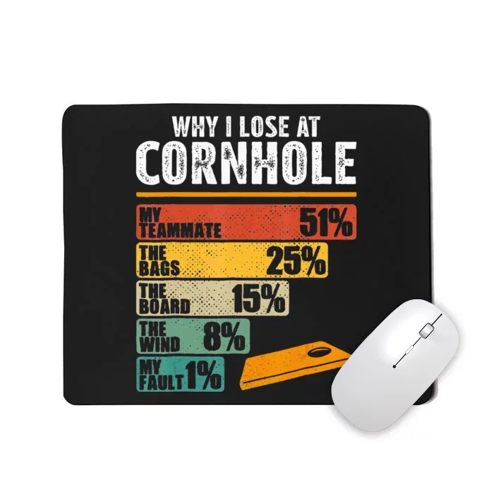 Funny Cornhole Player Why I Lose At Cornhole Mousepad