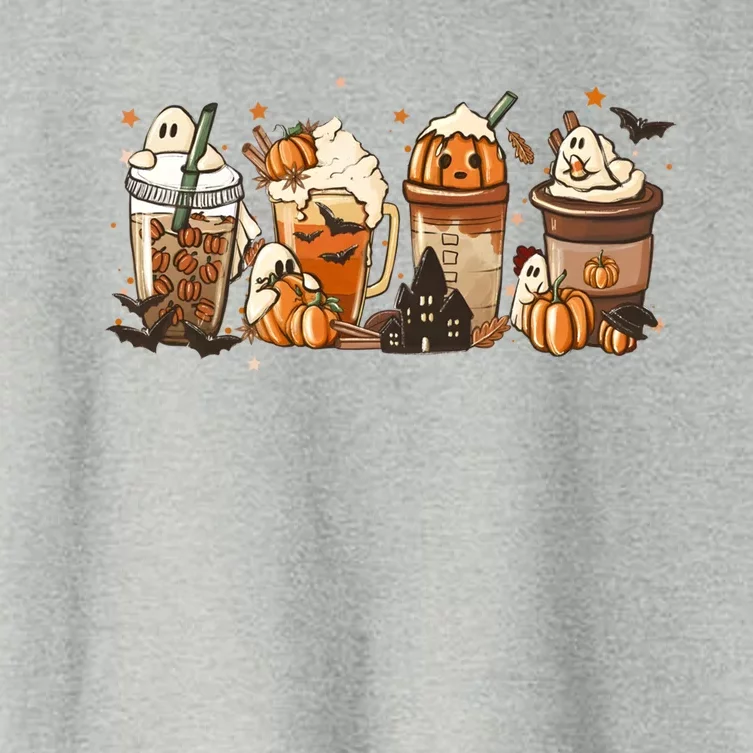 Fall Coffee Pumpkin Halloween Latte Cute Fall Spooky Season Cool Gift Women's Crop Top Tee