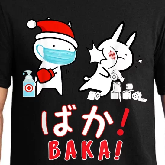 Funny Christmas Pajama, Anime Baka Idiot, Mask Toilet Paper Pajama Set