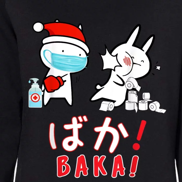 Funny Christmas Pajama, Anime Baka Idiot, Mask Toilet Paper Womens California Wash Sweatshirt