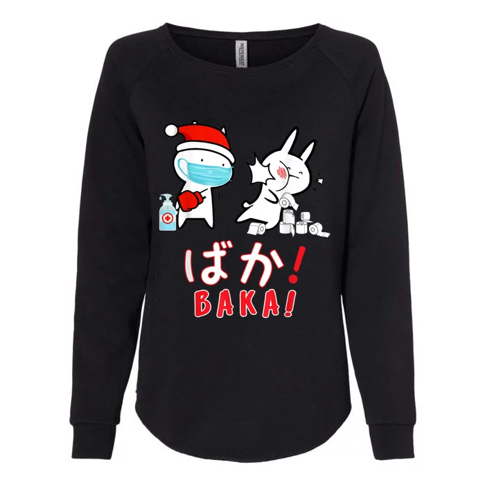 Funny Christmas Pajama, Anime Baka Idiot, Mask Toilet Paper Womens California Wash Sweatshirt