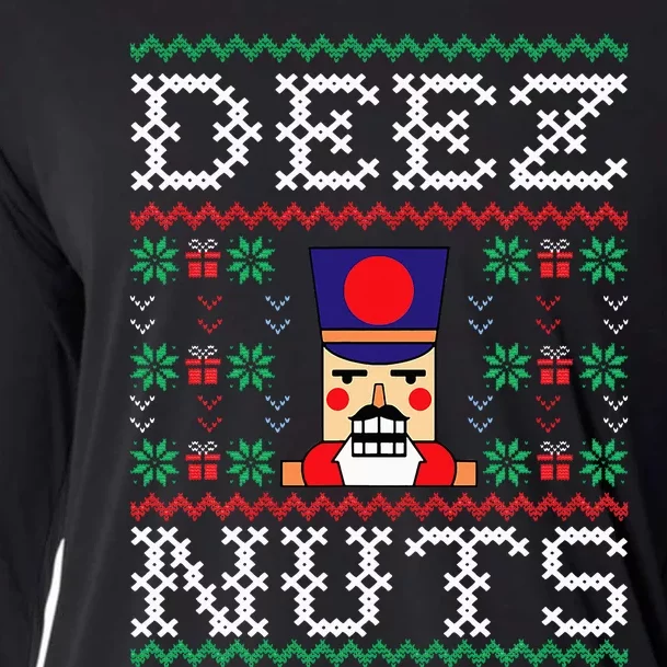 Funny Christmas Pajama Family Xmas Deez Nuts Nutcracker Nut Cooling Performance Long Sleeve Crew