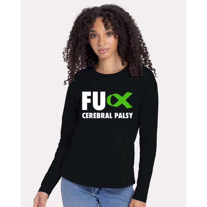 Fu Cerebral Palsy Green Ribbon Gift Cerebral Palsy Funny Gift Womens Cotton Relaxed Long Sleeve T-Shirt