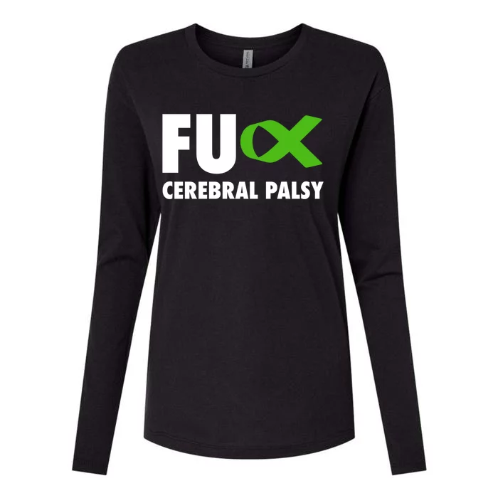 Fu Cerebral Palsy Green Ribbon Gift Cerebral Palsy Funny Gift Womens Cotton Relaxed Long Sleeve T-Shirt