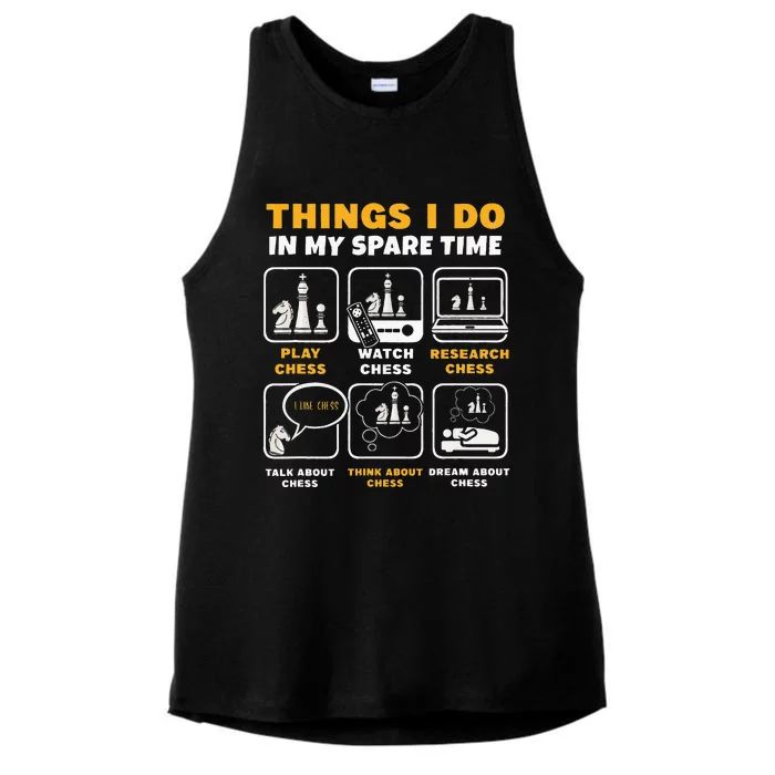 Funny Chess Player Things I Do In My Spare Time Ladies Tri-Blend Wicking Tank