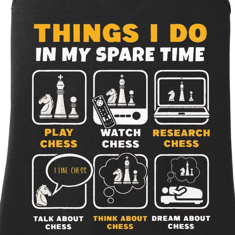 Funny Chess Player Things I Do In My Spare Time Ladies Essential Tank