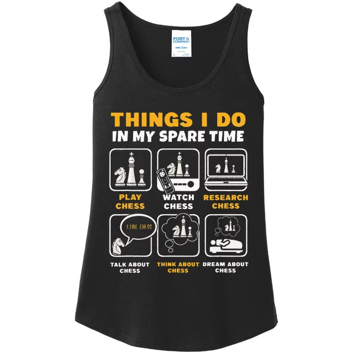 Funny Chess Player Things I Do In My Spare Time Ladies Essential Tank