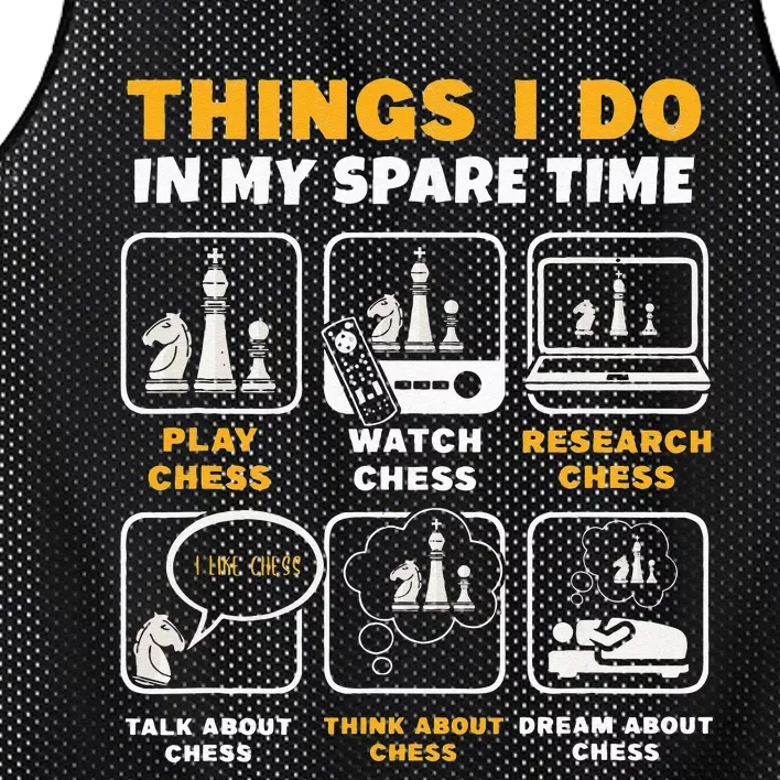 Funny Chess Player Things I Do In My Spare Time Mesh Reversible Basketball Jersey Tank