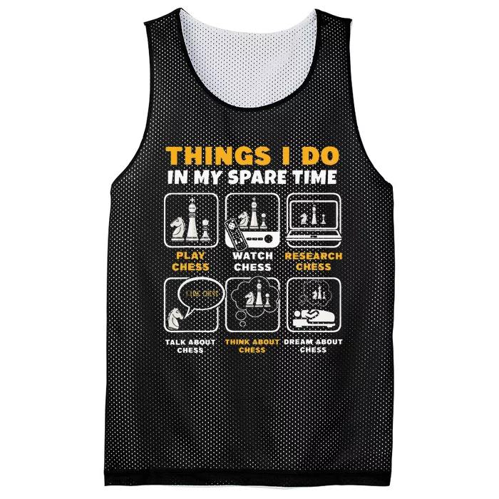 Funny Chess Player Things I Do In My Spare Time Mesh Reversible Basketball Jersey Tank