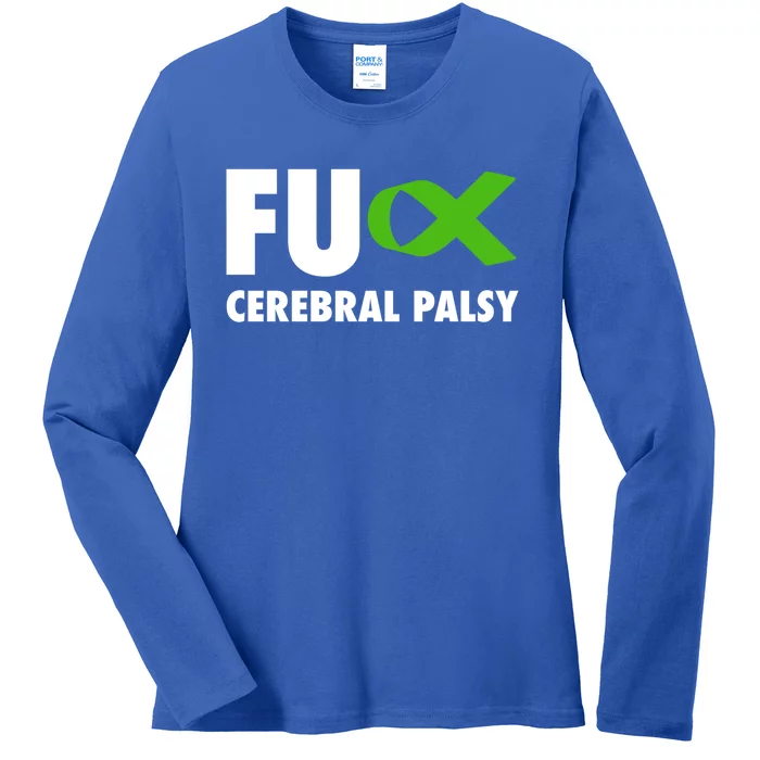 Fu Cerebral Palsy Green Ribbon Gift Cerebral Palsy Cute Gift Ladies Long Sleeve Shirt