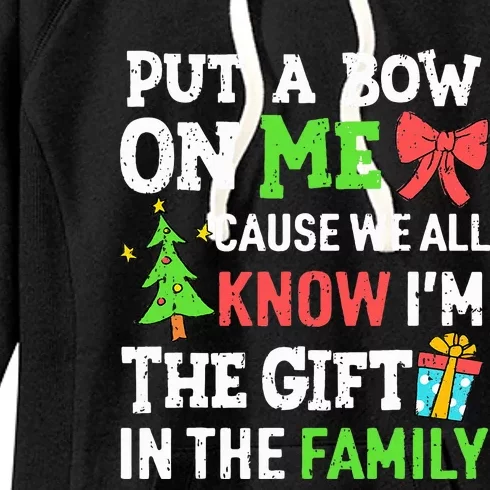 Funny Christmas Put A Bow On Me Christmas Women's Fleece Hoodie