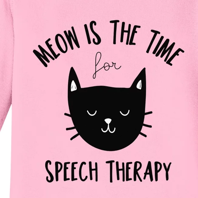 Funny Cat Pun Speech Therapy SLP Therapist Cute Kitten Baby Long Sleeve Bodysuit