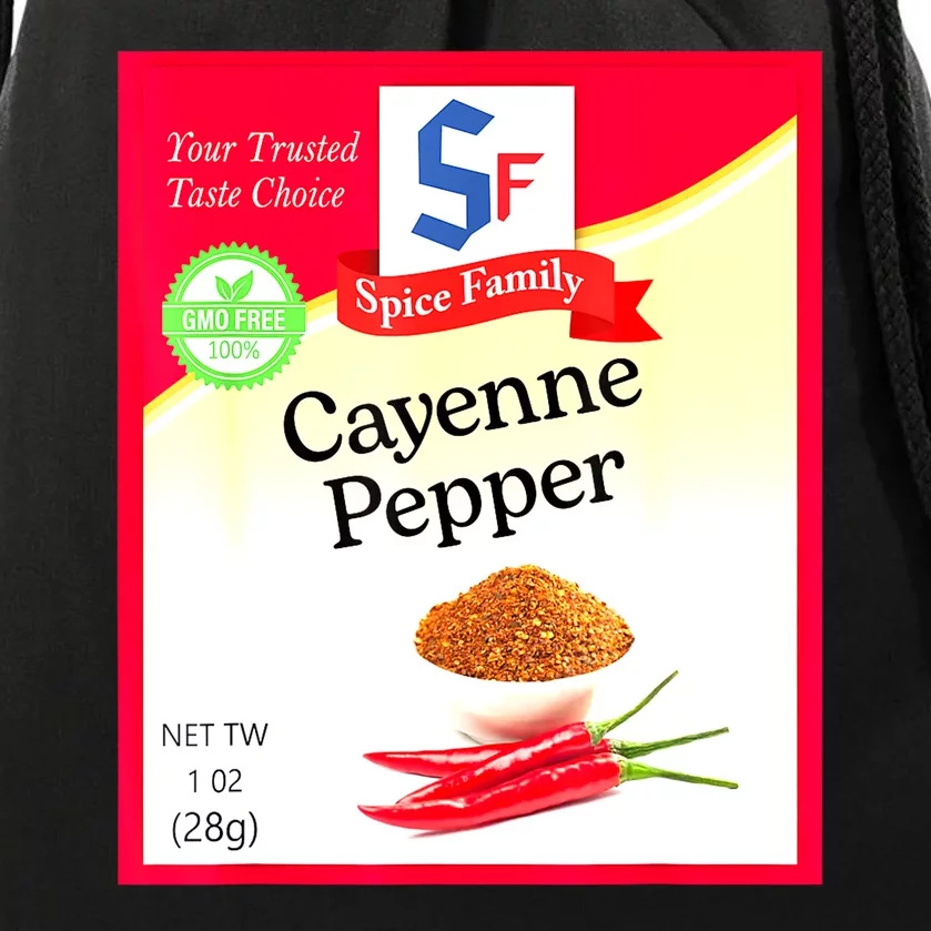 Funny Cayenne Pepper Condiment Holiday Spice Group Costumes Gift Drawstring Bag