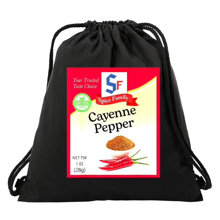 Funny Cayenne Pepper Condiment Holiday Spice Group Costumes Gift Drawstring Bag