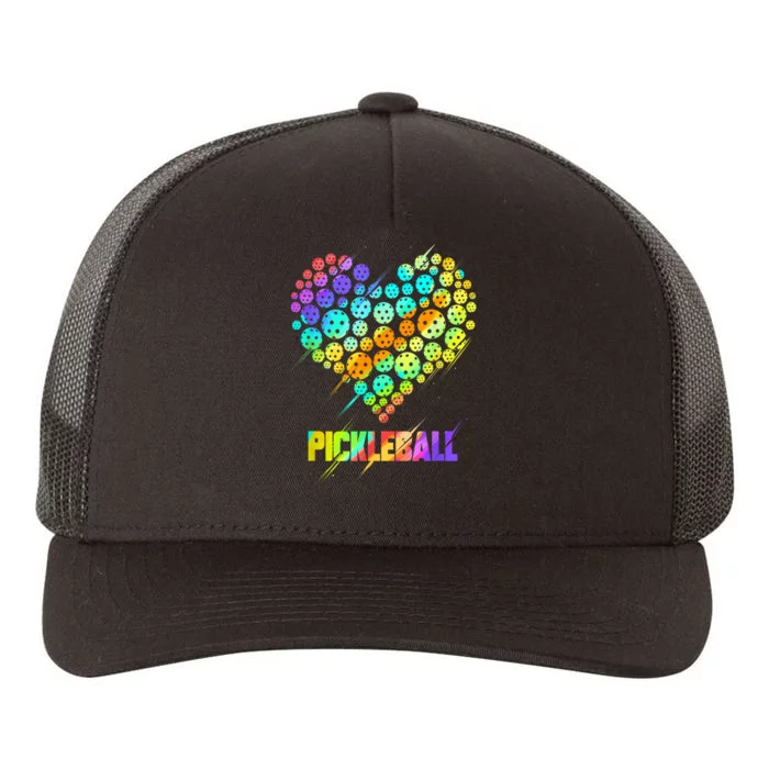 Funny Colorful Paddle Sports Player Pickleball Heart Gift Yupoong Adult 5-Panel Trucker Hat