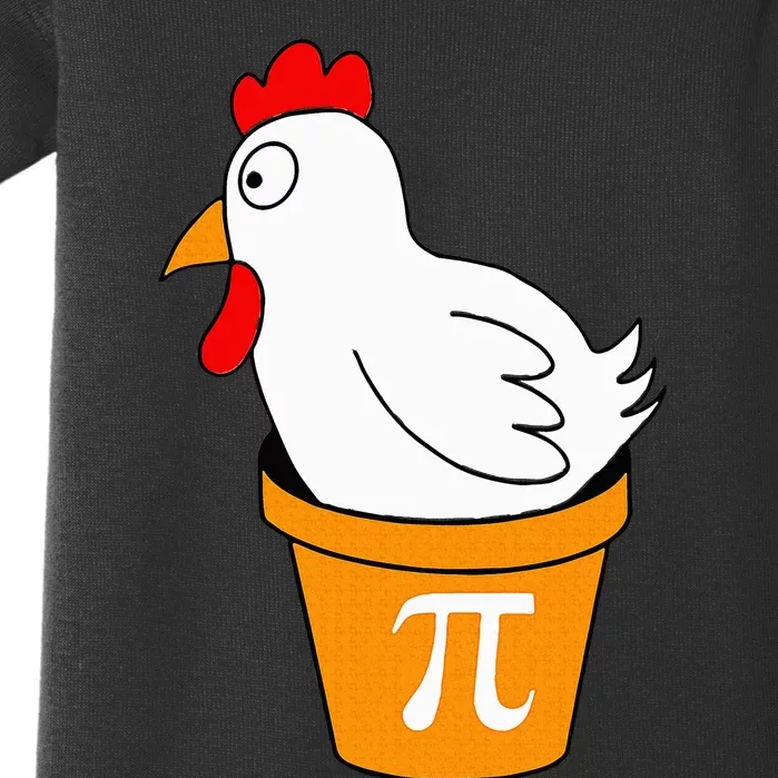 Funny Chicken Pot Pi Day Pie Math Lover Teacher Geek Baby Bodysuit