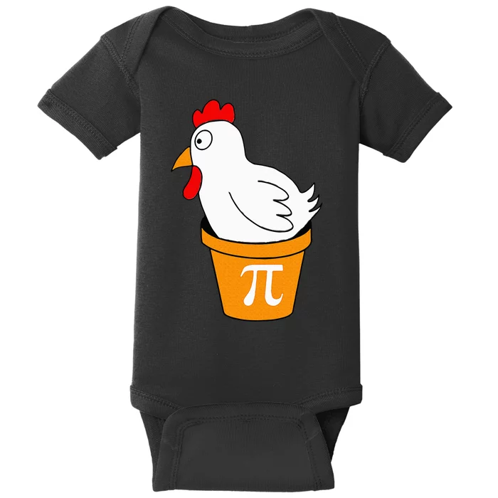 Funny Chicken Pot Pi Day Pie Math Lover Teacher Geek Baby Bodysuit