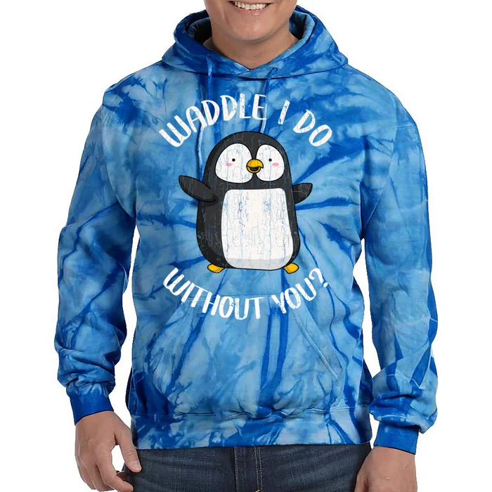 Funny Cute Penguins Design For Him Her Valentines Gift Tie Dye Hoodie