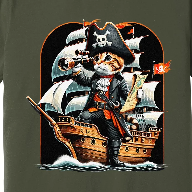 Funny Cat Pirate Cat Adventure Premium T-Shirt