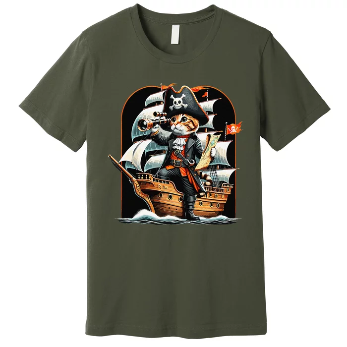 Funny Cat Pirate Cat Adventure Premium T-Shirt