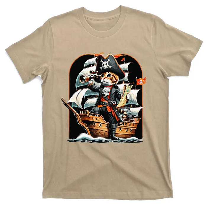 Funny Cat Pirate Cat Adventure T-Shirt