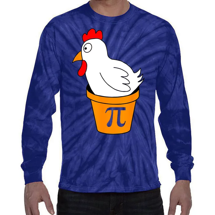 Funny Chicken Pot Pie Math Lover Gift Tie-Dye Long Sleeve Shirt