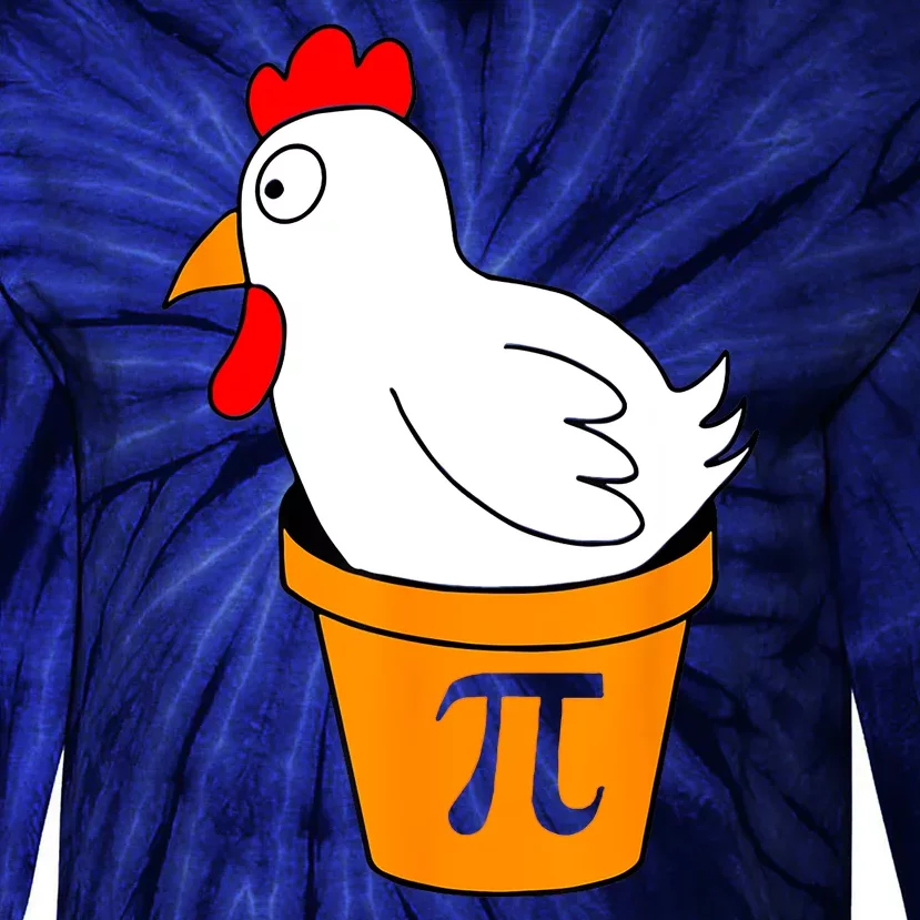 Funny Chicken Pot Pie Math Lover Gift Tie-Dye Long Sleeve Shirt